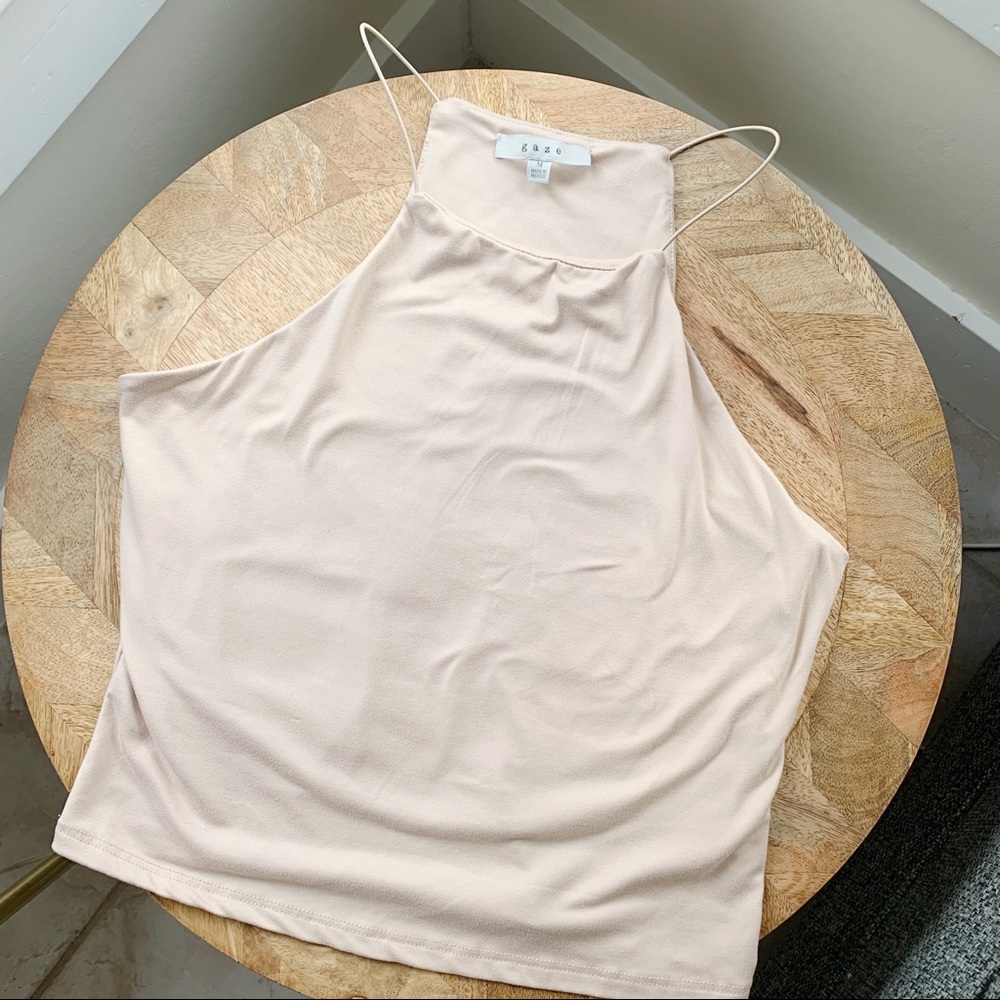 Gaze Light Pink Tank Top Double Lined Womens Size Medium.